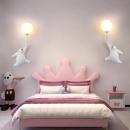 DecorBites™ Kids Bear Moon Wall Lamp | 3D Printed Bedroom Interior Light