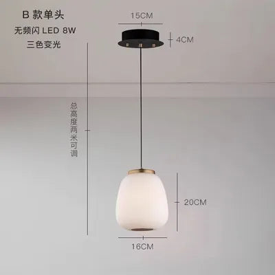DecorBites™ Glass Ball Pendant Light: Modern Milky White LED Hanging Lamp for Dining Table