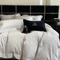 Decobites Luxury Black Jacquard Cotton Bedding Set with Silky Soft Texture