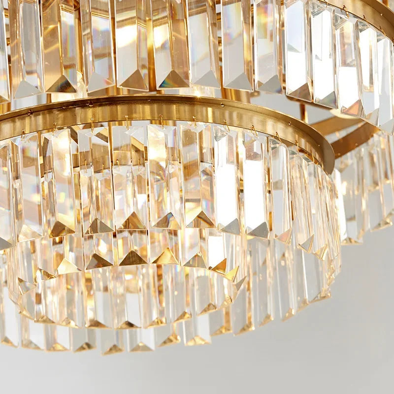 Decorbites™ Lámpara de Colgante de Luster de Cristal Dorado para Salón de Estar, Comedor, Dormitorio de Lujo