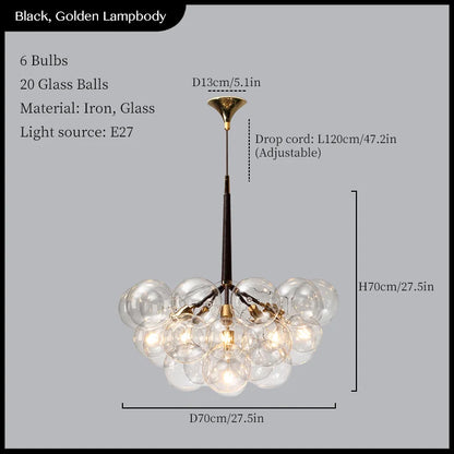 DecorBites™ Glass Balls Ceiling Pendant Lights Minimalist Living Room Chandelier Shop Bar Decor