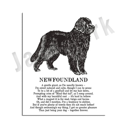 DecorBites™ Dog Breed Poetry Poster Collection: Vizsla, Pomeranian, Manchester Terrier, and More