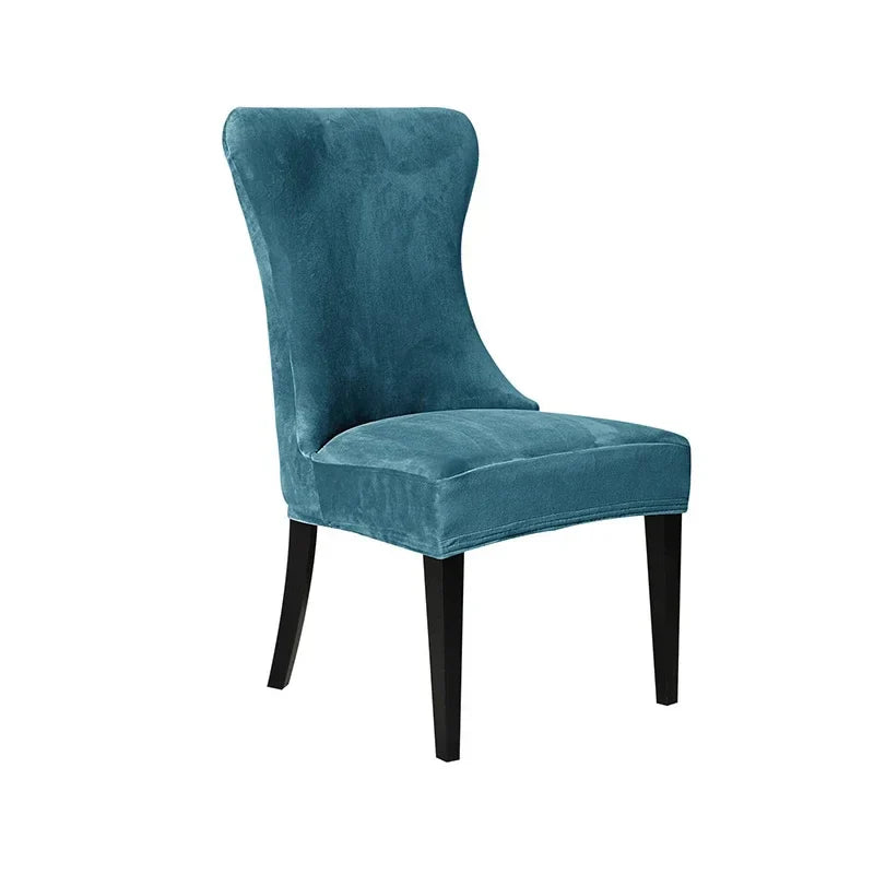 Decobites Velvet Fleece High Back Chair Covers: Elegant, Armless Seat Slipcovers