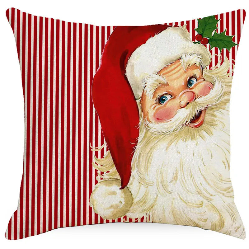 DecorBites™ Christmas Pillowcase: Santa Claus Snowman Print for Living Room Sofa Decor