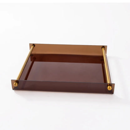 DecorBites™ Clear Glass Square Fruit Plate Tray Desktop Storage Container Home Decor