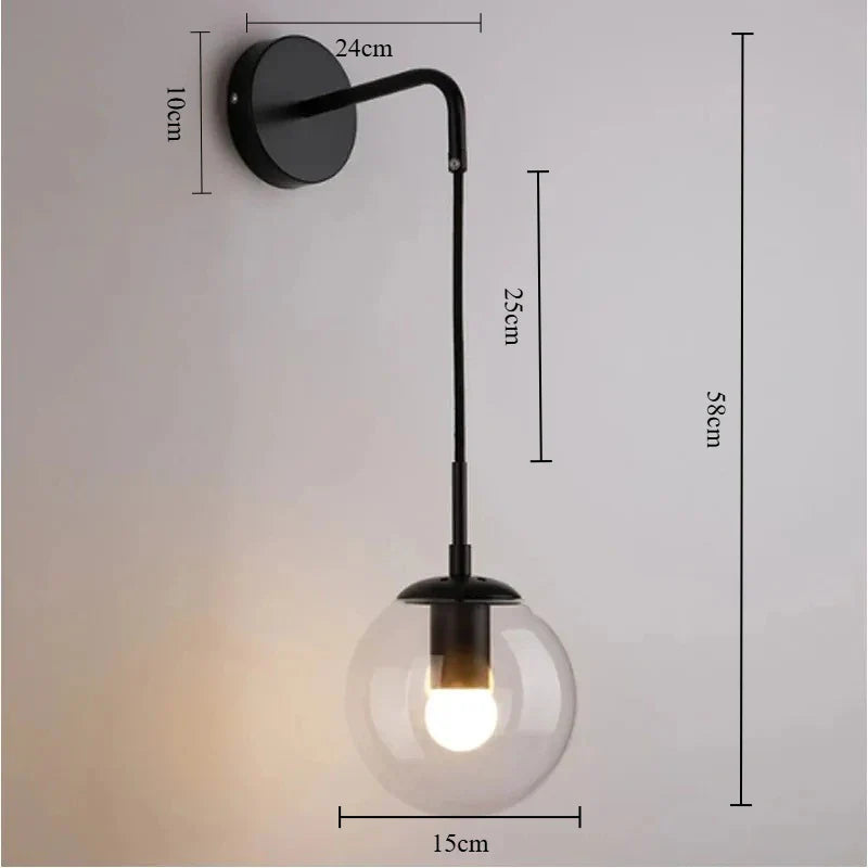 Nordic Long Bar Glass Globe Pendant Light