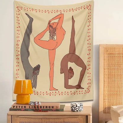 Decobites Yoga Girl Tapestry: Psychedelic Wall Art for Boho Decor and Meditation