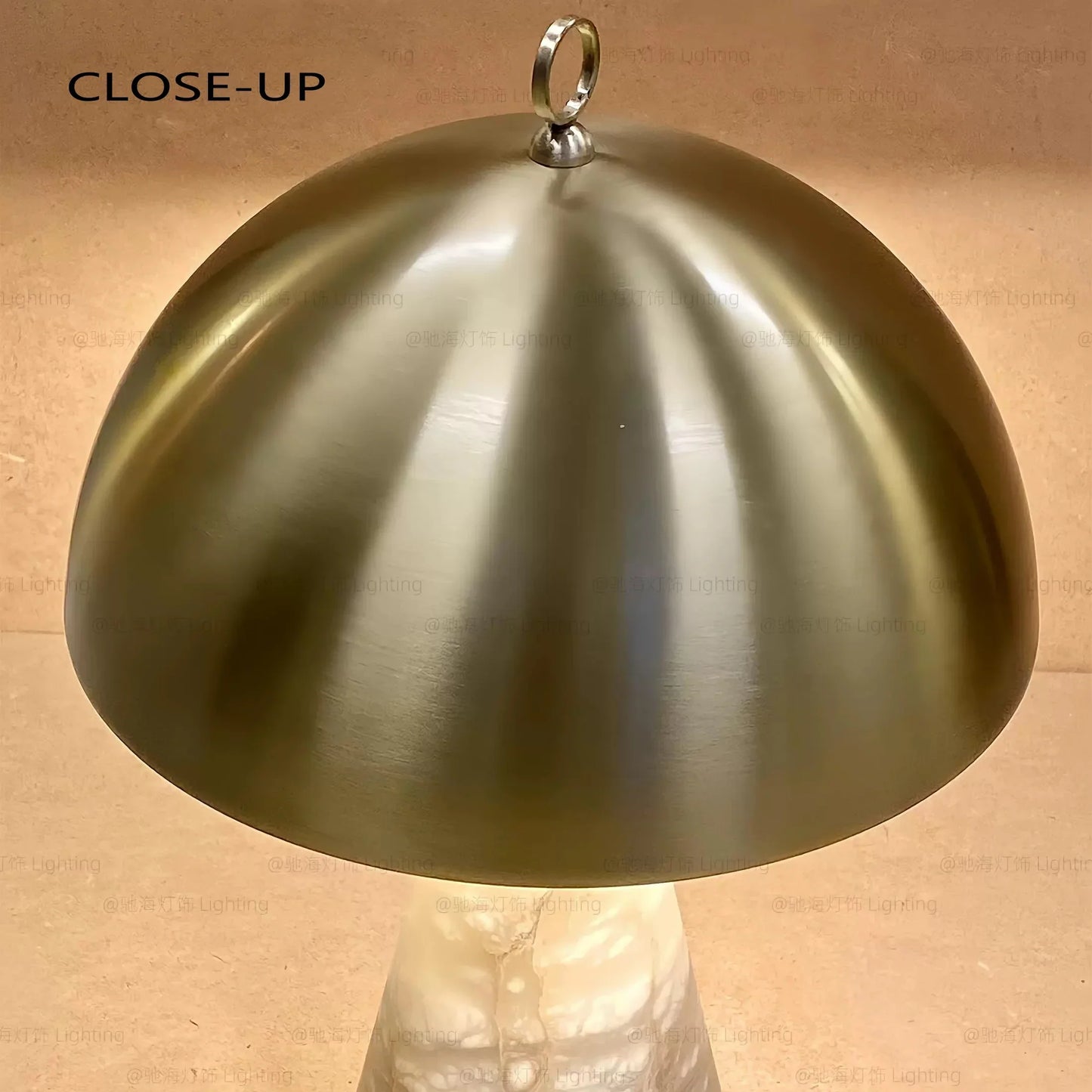 DecorBites™ Elegant Natural Marble Table Lamps with Copper Stone Base