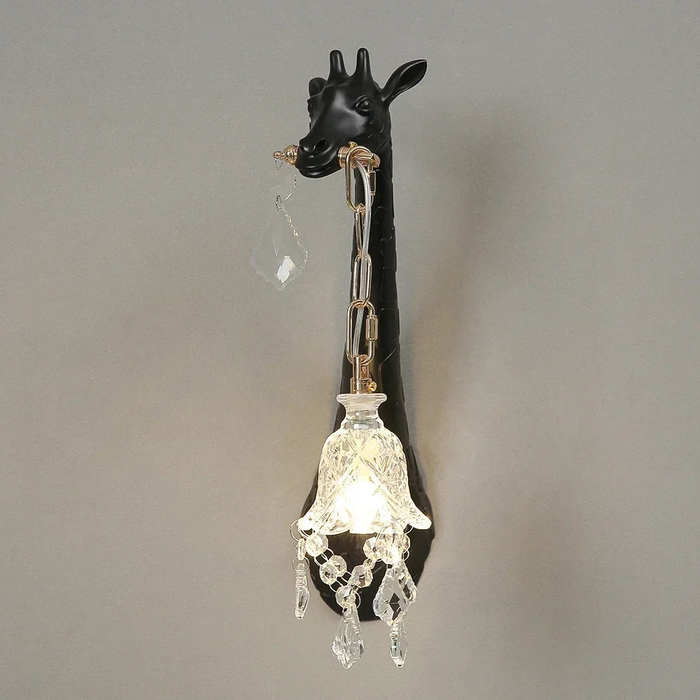 مصباح حائطي من الراتنج على شكل زرافة من DecorBites™، مناسب لديكور غرفة النوم وغرفة المعيشة