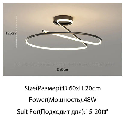 DecorBites™ Heart Line LED Chandelier for Bedroom and Living Room