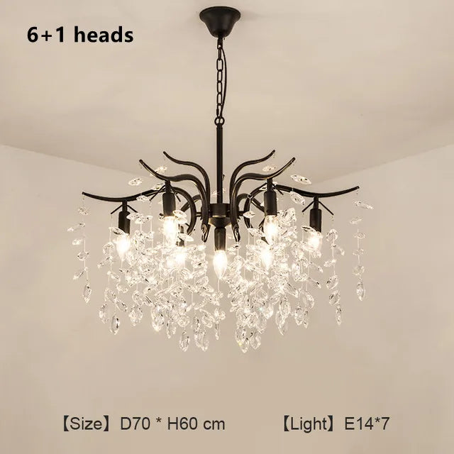 DecorBites™ Crystal Chandelier: Modern Luxe LED Branch Lighting for Living Room and Bedroom.