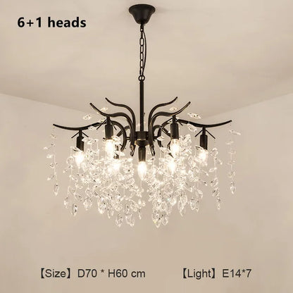DecorBites™ Crystal Chandelier: Modern Luxury LED Branch Lighting for Living Room & Bedroom