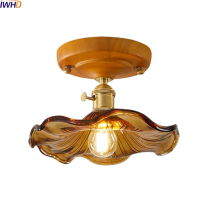 DecorBites™ Brass Glass Ceiling Lamp Modern LED Light Fixture - Elegant Home Decor