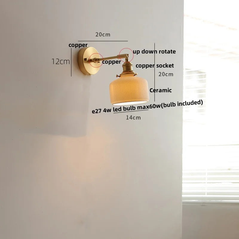 Decorbites™ Grünes Loft LED Wandlicht: Vintage Nachttischlampe, Oben Unten Drehbares Glas, Zugkettenschalter