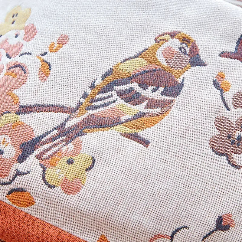 منشفة حمام ديكوربايتس™ قطنية شاشية بنقشة طاووس - ناعمة، لطيفة على البشرة، سريعة الجفاف - 90×180 سم