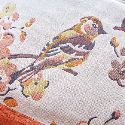 منشفة حمام ديكوربايتس™ قطنية شاشية بنقشة طاووس - ناعمة، لطيفة على البشرة، سريعة الجفاف - 90×180 سم