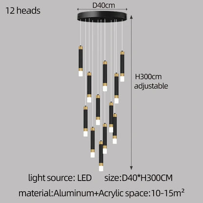 DecorBites™ LED Chandelier: Modern Nordic Acrylic Luxury Lighting for Home Decor