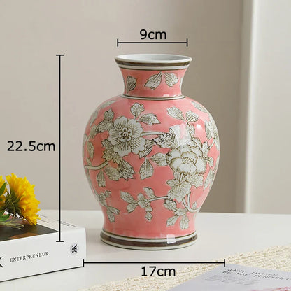DecorBites™ Blue & White Porcelain Vase Pot for Stylish Room Aesthetic Decor & Flowers