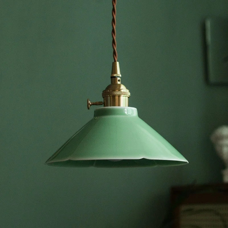 DecorBites™ Cyan Ceramic LED Pendant Light for Loft Cafe Bar Decor