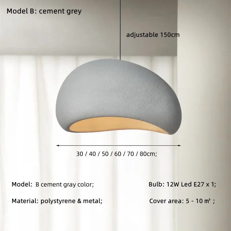 Lámpara de araña DecorBites™ estilo crema Wabi Sabi para escaleras, estilo nórdico, con luces colgantes LED.