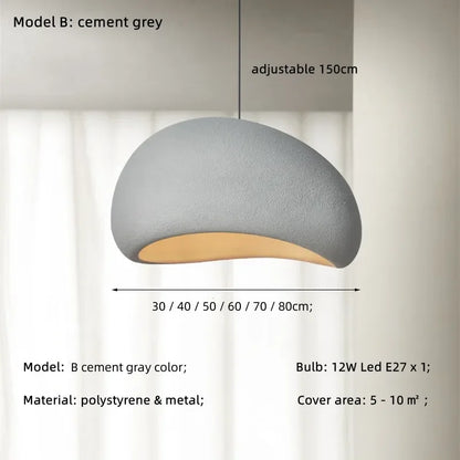 Lámpara de araña DecorBites™ estilo crema Wabi Sabi para escaleras, estilo nórdico, con luces colgantes LED.