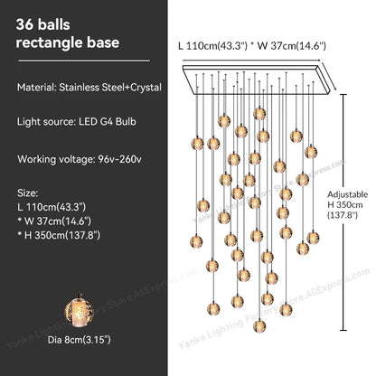 DecorBites™ Crystal Bubble Ball Pendant Light for Home Decor and Hospitality Spaces
