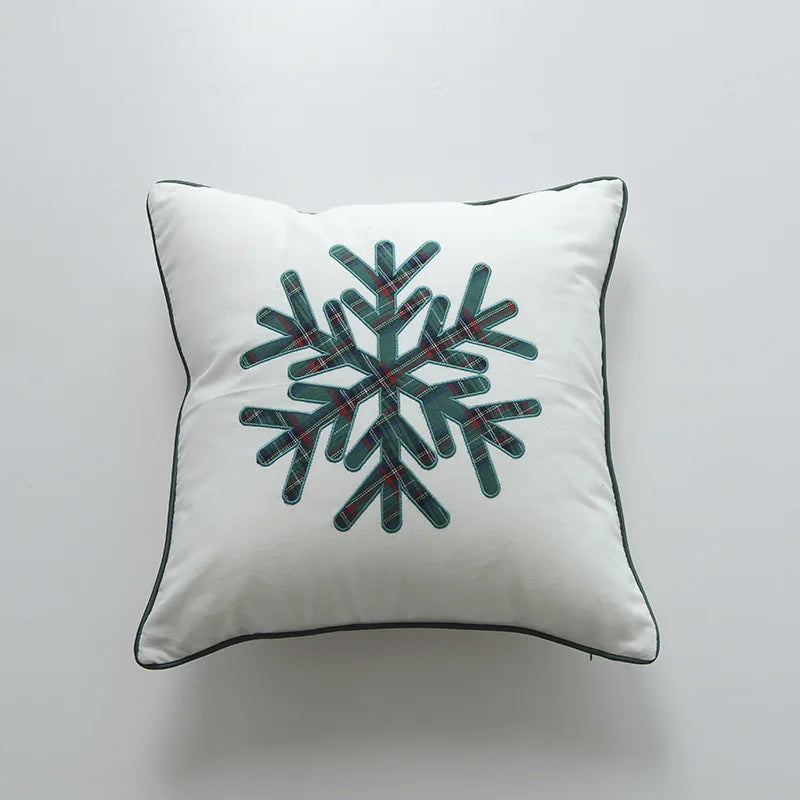 DecorBites™ Christmas Cartoon Letter Embroidered Pillow Cover Festive Sofa Cushion
