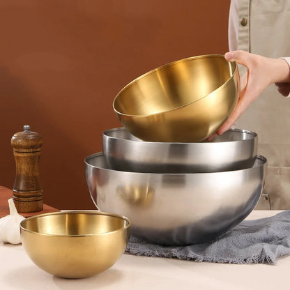 Juego de tazones para mezclar DecorBites™ de acero inoxidable para sopa, ensalada, fideos, ramen y arroz.