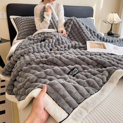 Manta de terciopelo de franela acogedora DecorBites™: Edredón individual Queen de color liso para todas las estaciones