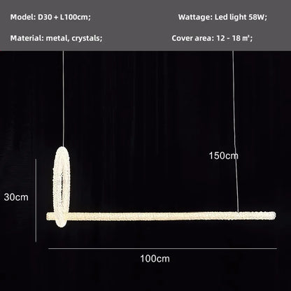 Lámparas colgantes DecorBites™ Crystals: Araña moderna regulable para sala de estar, comedor o dormitorio de lujo.