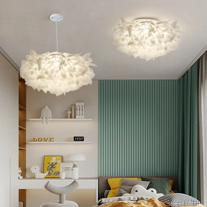 DecorBites™ LED Petal Ceiling Chandelier for Living Room, Dimmable Round Bedroom Lamp