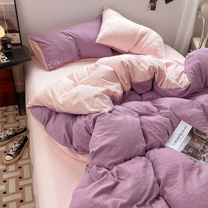 DecorBites™ Cotton Bedding Set: Soft Duvet Sheets, Pillowcases, Comforter Set - All Seasons Comfort