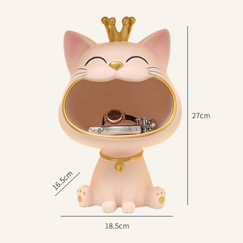 DecorBites™ Lucky Cat Sculpture Storage Box Desk Decoration Miniature Figurine