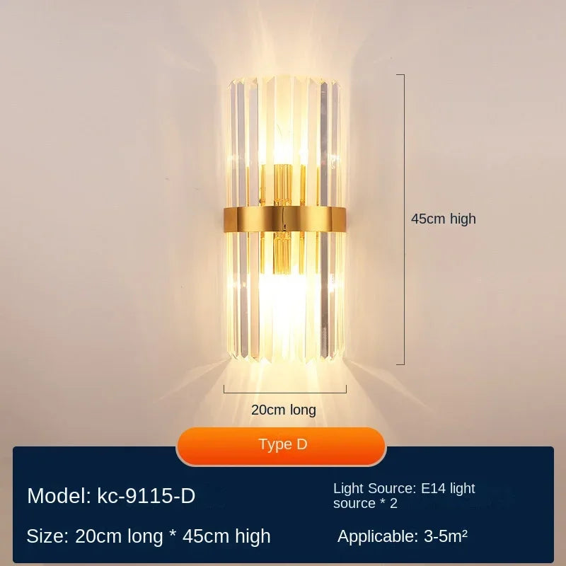 DecorBites™ Crystal Wall Lamp: Modern Luxury Wireless Rechargeable Sconce Light for Bedroom & Living Room
