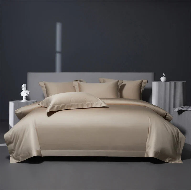 DecorBites™ Burgundy Red Egyptian Cotton Bedding Set - Soft Silky Solid Color Luxe Duvet Cover, Sheet, Pillowcases