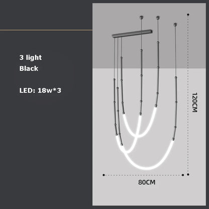 مصباح معلق LED بتصميم آرت ديكو ذهبي أسود من DecorBites™ لغرفة الطعام
