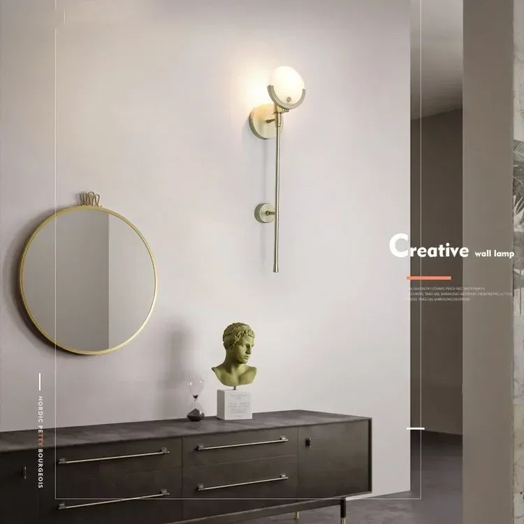 DecorBites™ Marble & Copper Wall Lamp for TV Background, Restaurants, Bedroom - Luxury Decor