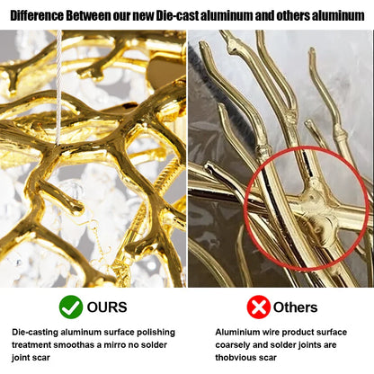 Lámpara de techo DecorBites™ Crystal Branch: Elegante luz LED para sala de estar/comedor y vestíbulo