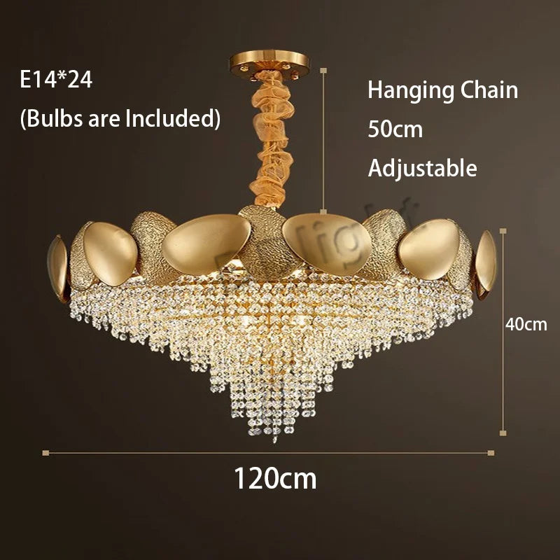 DecorBites™ Crystal Tassles Pendant Light: Modern Luxury Chandelier for Living Room