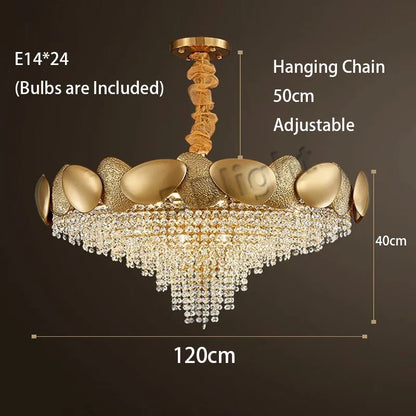 DecorBites™ Crystal Tassles Pendant Light: Modern Luxury Chandelier for Living Room