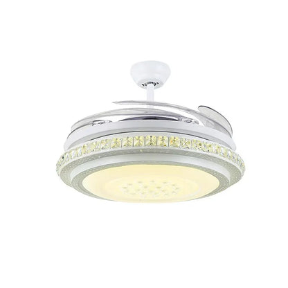 DecorBites™ Crystal Chandeliers Ceiling Fans with Invisible Ceiling Fan Light, Remote Control, 6 Speeds