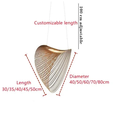 DecorBites™ Bird's Nest LED Pendant Lights Wooden Acrylic Chandelier Dining Room Lighting