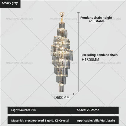 DecorBites™ Crystal Chandelier for Penthouse Villa Living Room - Modern Light Luxury Design
