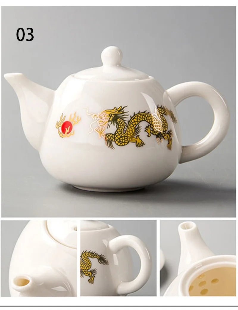 DecorBites™ Dehua Clay Kung Fu Tea Set Teapot Gaiwan Samovar Coffeeware Teaware Bar