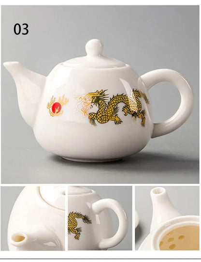 DecorBites™ Dehua Clay Kung Fu Tea Set Teapot Gaiwan Samovar Coffeeware Teaware Bar