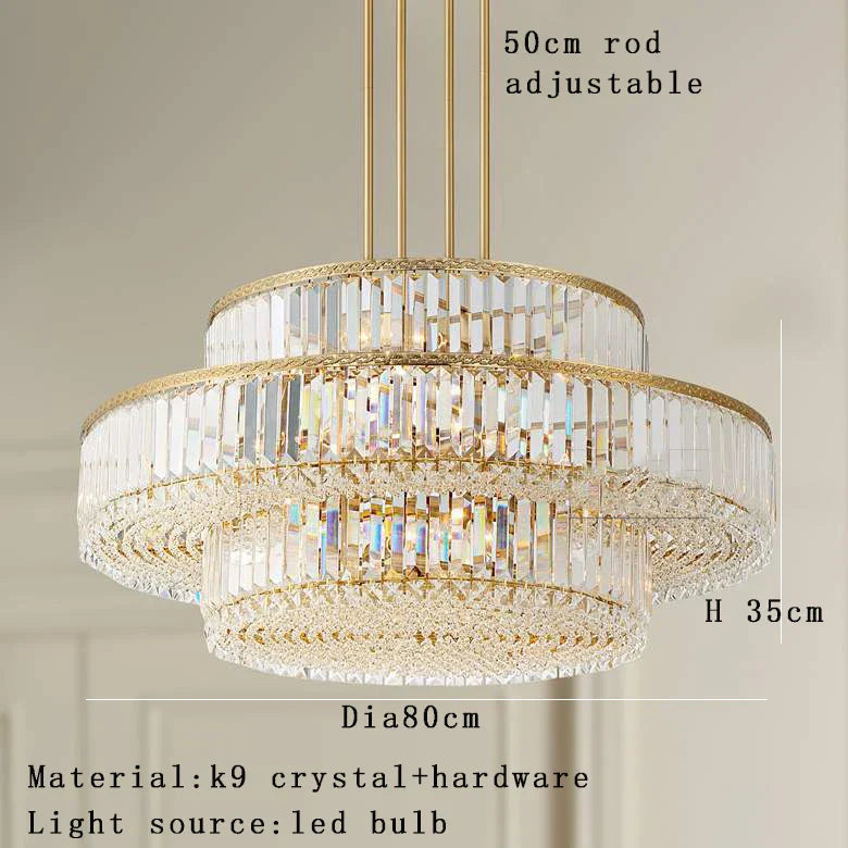 Decorbites™ Goldene Kristall-LED-Mehrschicht-Hängeleuchten für die Dekoration von Wohnzimmer und Schlafzimmer