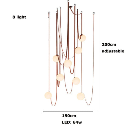Lámpara colgante de bola de cristal DecorBites™ para salón-comedor tipo loft, iluminación LED
