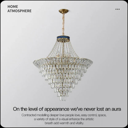 DecorBites™ Crystal Duplex Chandelier: Modern & Elegant for Hotels, Villas, & Living Spaces