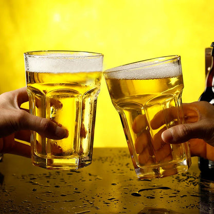 DecorBites™ Large Glass Beer Mug | Creative Transparent Glass Cup | Home Decor Gift