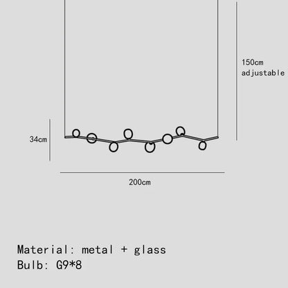 DecorBites™ Glass Branch Chandelier: LED Home Decor Lighting for Living Room & Dining Table